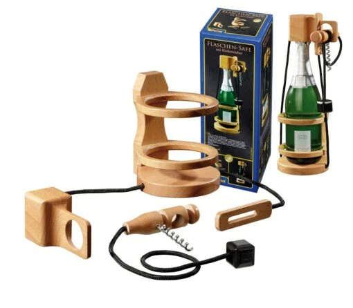 Philos Bottle Puzzle With A Safe And Corkscrew
