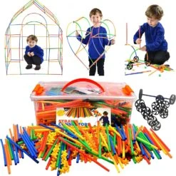 Playlearn Straws & Connectors (856 Pieces Including Wheels)