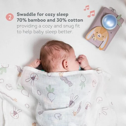 TAF Toys Baby Soothing Sound Machine With Cry Activated Sensor Bunny Soother And Swaddle Set - Image 6