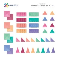 Connetix Pastel Starter Pack 64 Pc -Hape Shop CT Box Contents Pastel 64 1