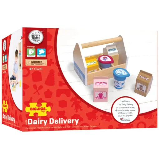 BIGJIGS Dairy Delivery Wooden Play Food - Image 2