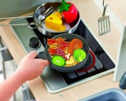 Hape Deluxe Kitchen Playset With Fan Fryer -Hape Shop DeluxePlayKitchenwithMicrowave CoffeeMaker Fridge Oven Cookerincl 1