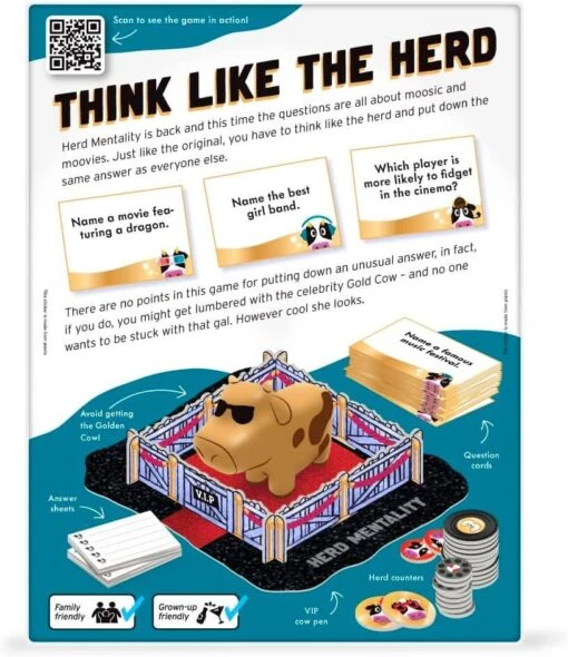 Herd Mentality Moosic & Moovies Quiz Family Card Game - Image 8