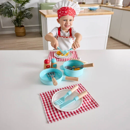 Hape Little Chef Cooking Serve Play Set - Image 2