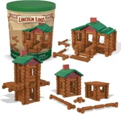 K'NEX Lincoln Logs 100th Anniversary Tin 111 Pieces
