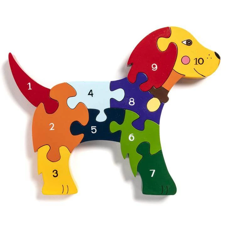 Number Dog Wooden Jigsaw Puzzle 1 Number Dog Wooden Jigsaw Puzzle