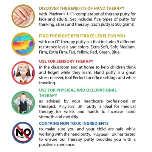 Therapy Putty ( 5 Colours – 5 Strengths ) - Image 4