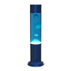 Nova Colour Lamp Blue Base, Blue Liquid White Wax 15 Inch