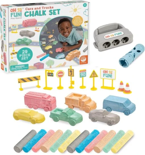 MindWare Oh So Fun! Cars And Trucks Chalk Set