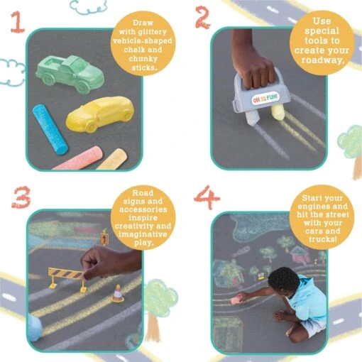 MindWare Oh So Fun! Cars And Trucks Chalk Set - Image 2