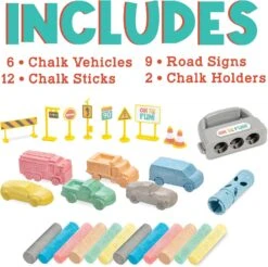 MindWare Oh So Fun! Cars And Trucks Chalk Set -Hape Shop carchalkset 4