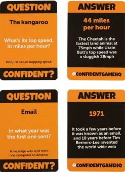 ASMODEE CONFIDENT? Party Game - A Quiz Game With A Brilliant Twist - Adults, Kids, Families & Teenagers -Hape Shop confident boardgame cards 1