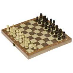 Goki Chess Set In A Wooden Hinged Case