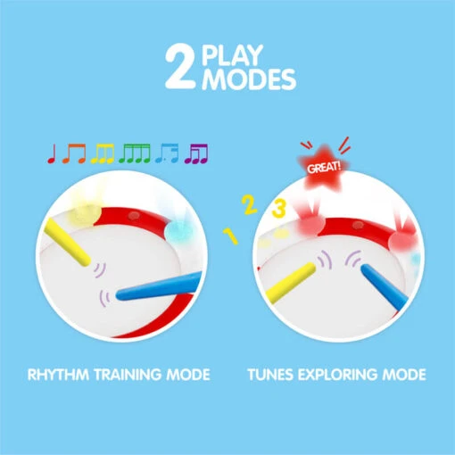 Hape Learn With Lights Drum E0620 - Image 2