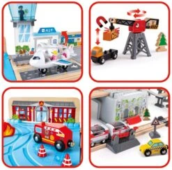 Hape Super Cityscape Transport Bucket Set -Hape Shop hape super cityscape transport bucket set wooden toy train set 4