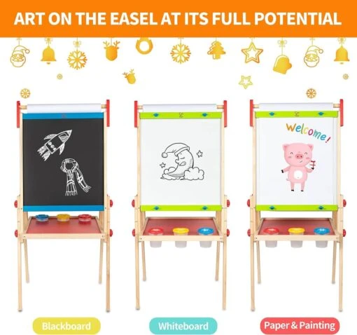 Hape All In 1 Easel Wooden Blackboard - Image 4