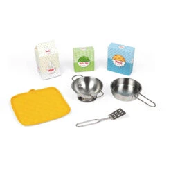 Janod - Big Kids Wooden Kitchen - Happy Day - Pretend Play Toy Kitchen - Age 3 + -Hape Shop happy day big cooker wood 4