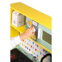 Janod - Big Kids Wooden Kitchen - Happy Day - Pretend Play Toy Kitchen - Age 3 + -Hape Shop happy day big cooker wood 7