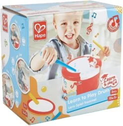 Hape Learn With Lights Drum E0620 -Hape Shop learn to play drum