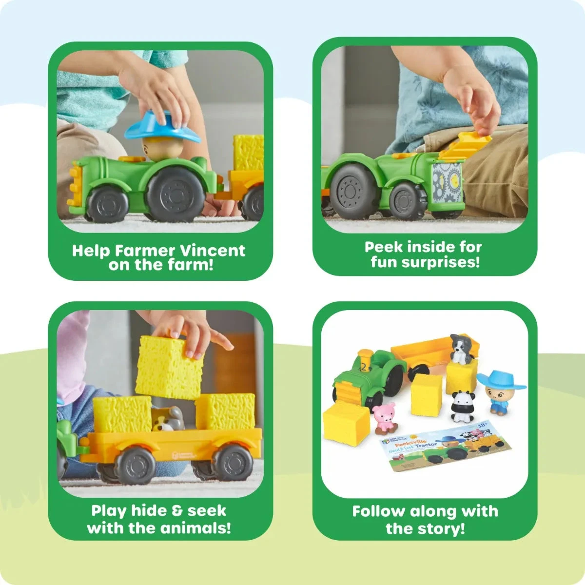 Learning Resources Peeksville Haul & Seek Tractor 6 Learning Resources Peeksville Haul & Seek Tractor - Image 6
