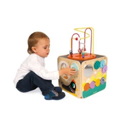 Janod Multi-Activity Looping Activity Cube -Hape Shop multi activity looping toy wood 4 1
