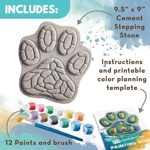 MindWare Paint Your Own Stepping Stone: Paw Print - Image 2