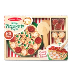 Melissa & Doug Pizza Party - Wooden Play Food -Hape Shop pizza wooden toy set