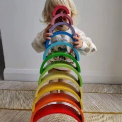 BIGJIGS Wooden Stacking Rainbow - Large