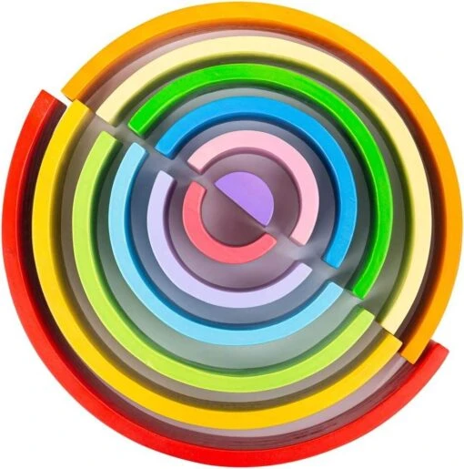 BIGJIGS Wooden Stacking Rainbow - Large - Image 4