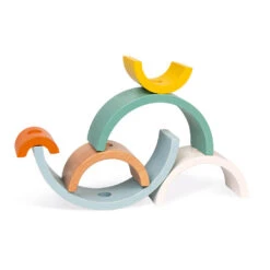 Janod Rainbow Turtle Stacking Arches And Pull Along Toy -Hape Shop sweet cocoon rainbow turtle 3 1