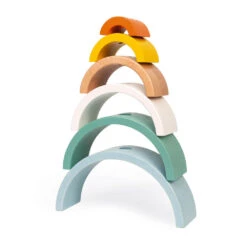 Janod Rainbow Turtle Stacking Arches And Pull Along Toy -Hape Shop sweet cocoon rainbow turtle 4 1