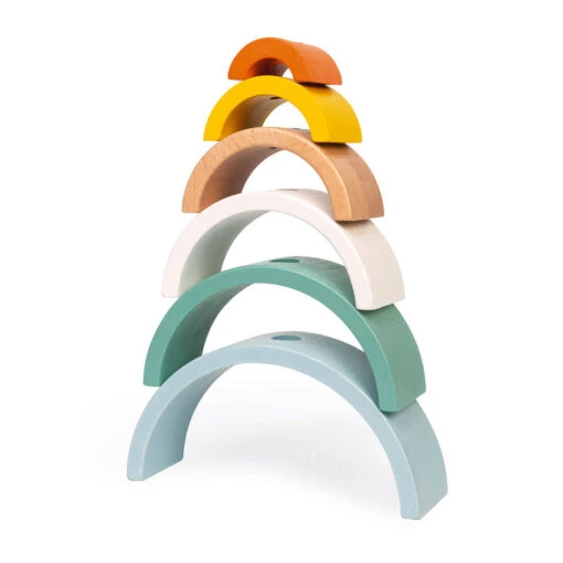 Janod Rainbow Turtle Stacking Arches And Pull Along Toy - Image 4