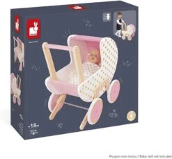 Janod Candy Chic Wooden Pram -Hape Shop woodenpram