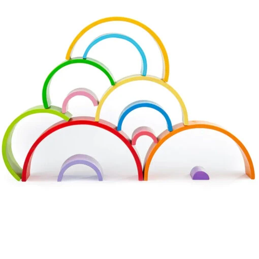 BIGJIGS Wooden Stacking Rainbow - Large - Image 3