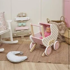 Janod Candy Chic Wooden Pram -Hape Shop woodentoddlerpram
